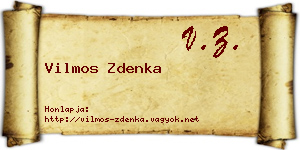 Vilmos Zdenka névjegykártya